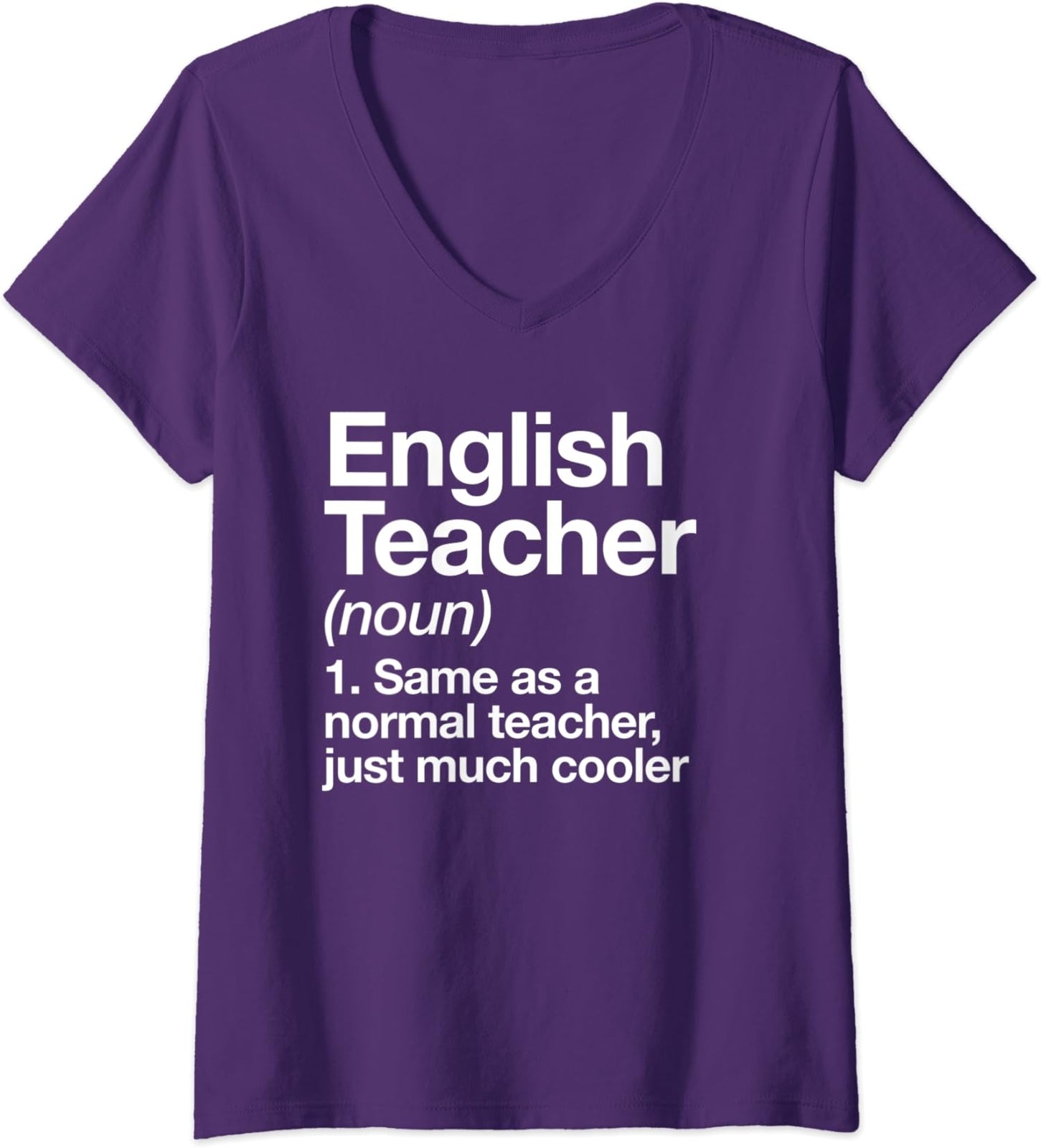 English Teacher Definition Funny Back To School First Ladies' V-Neck Tshirt