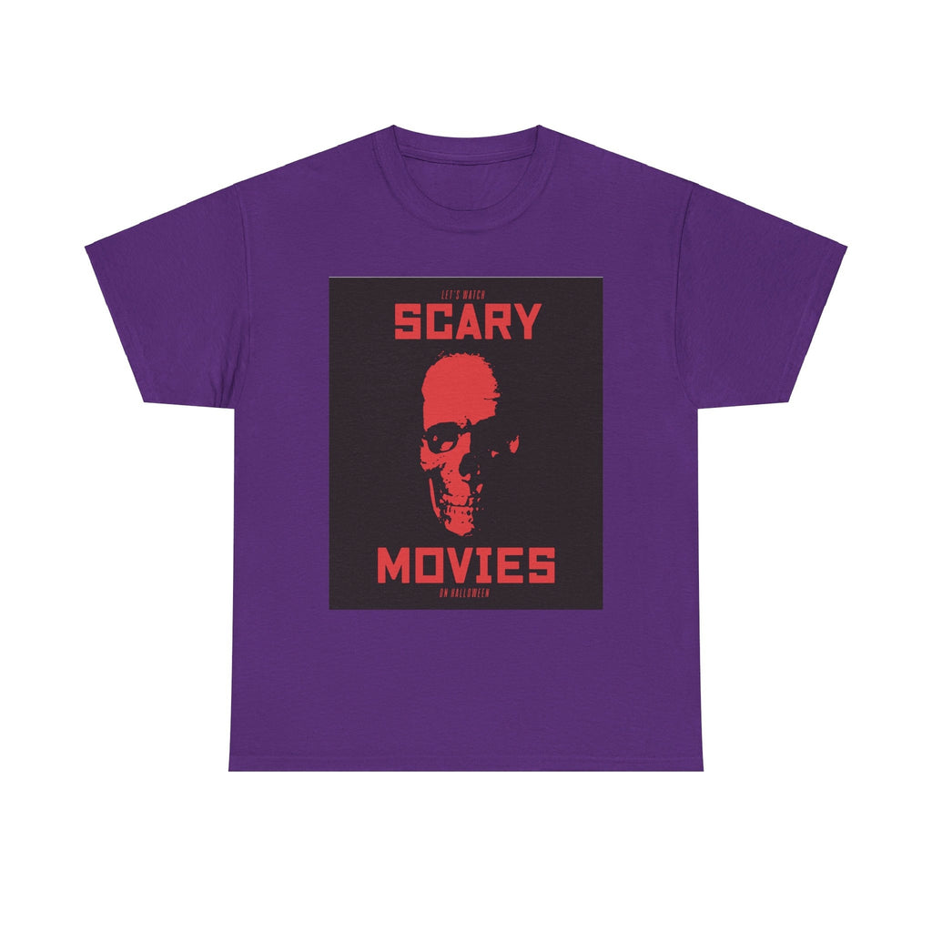Scary Movies on Halloween T shirt skul red party costume october 31 trickortreat