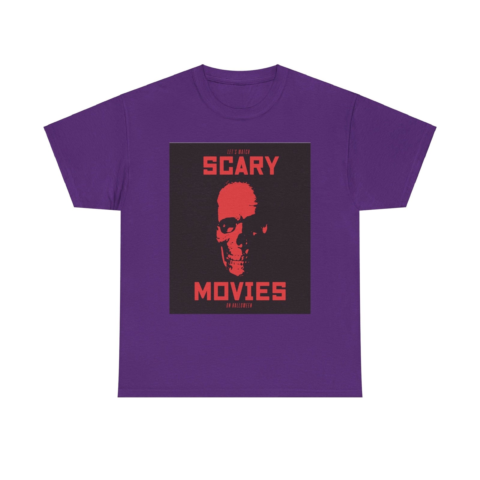 Scary Movies on Halloween T shirt skul red party costume october 31 trickortreat