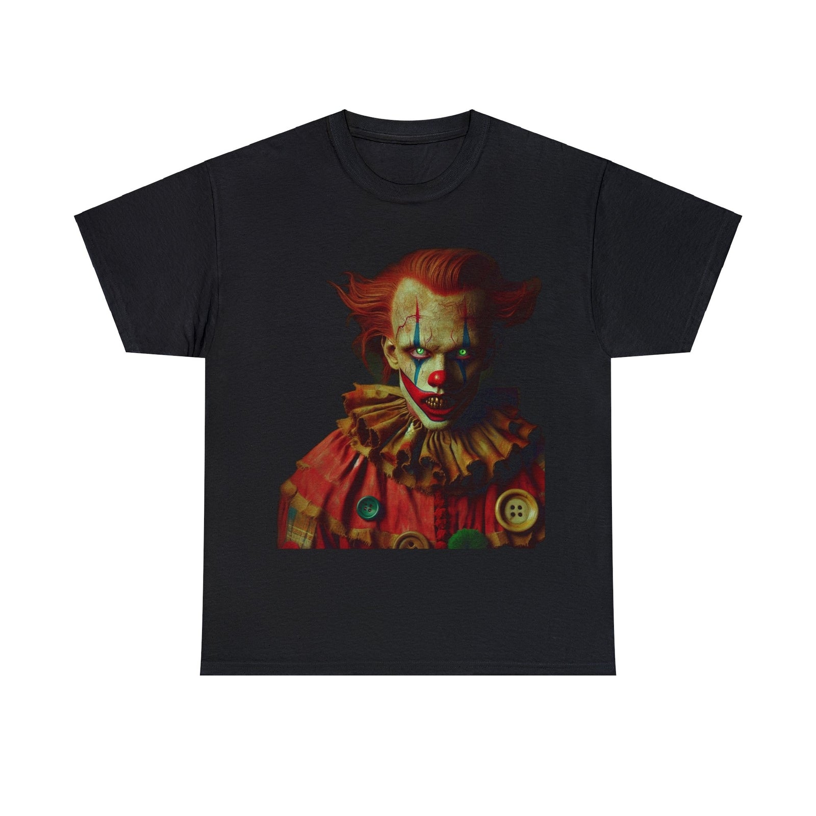 Unisex Adult Scary Clown T Shirt Creepy Weird Horror Tee Fear Inducing Graphic