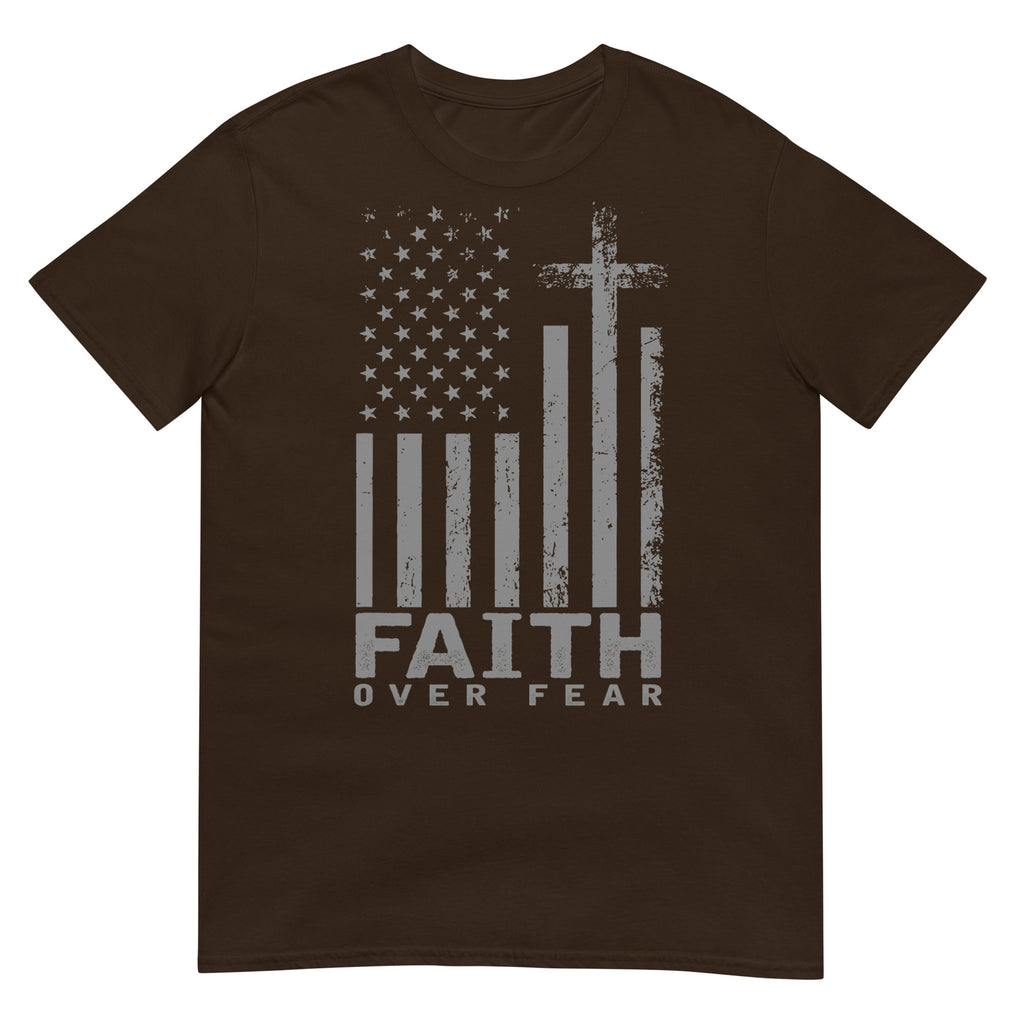 America Pride US Flag Faith Over Fear Prayer T-Shirt