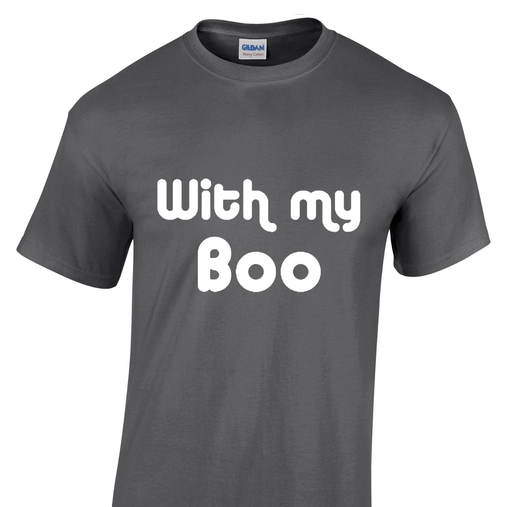 Mens Halloween Tshirt - With My Boo Party Night Trick Or Treat Costume T Shirt