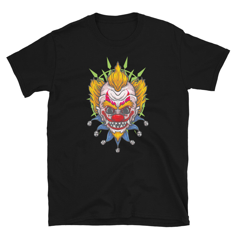 Scary Evil Clown Spooky Jester Halloween Pennywise Short-Sleeve Unisex T-Shirt
