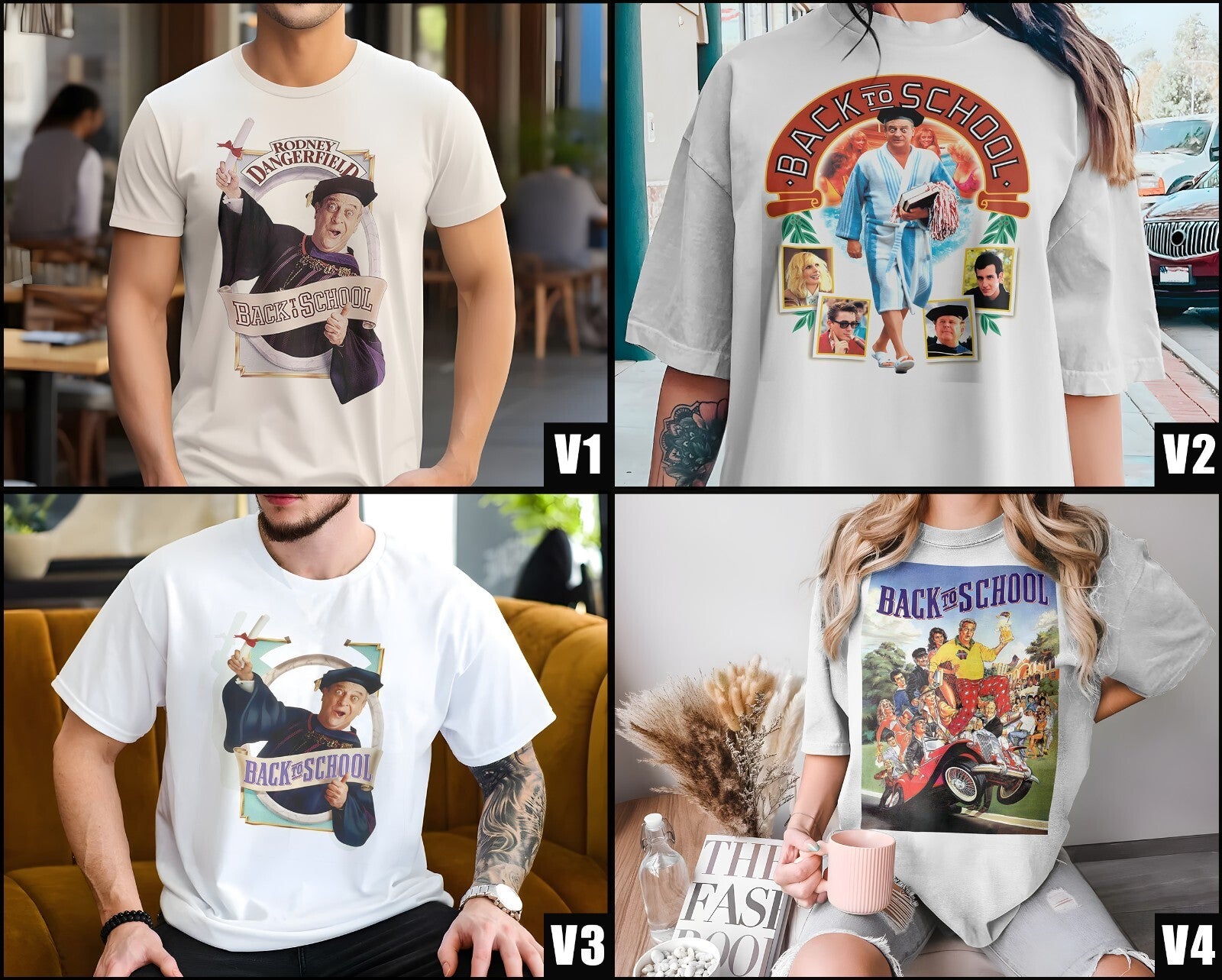 Back to School TShirt Vintage 8 colors TShirt DTG Print SIZES S-5XL