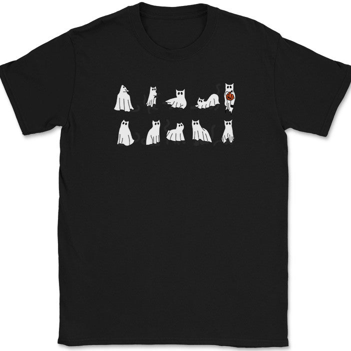 Ghost Cats T-Shirt Funny Humor Kittens Felines Halloween Trick or Treat Tee