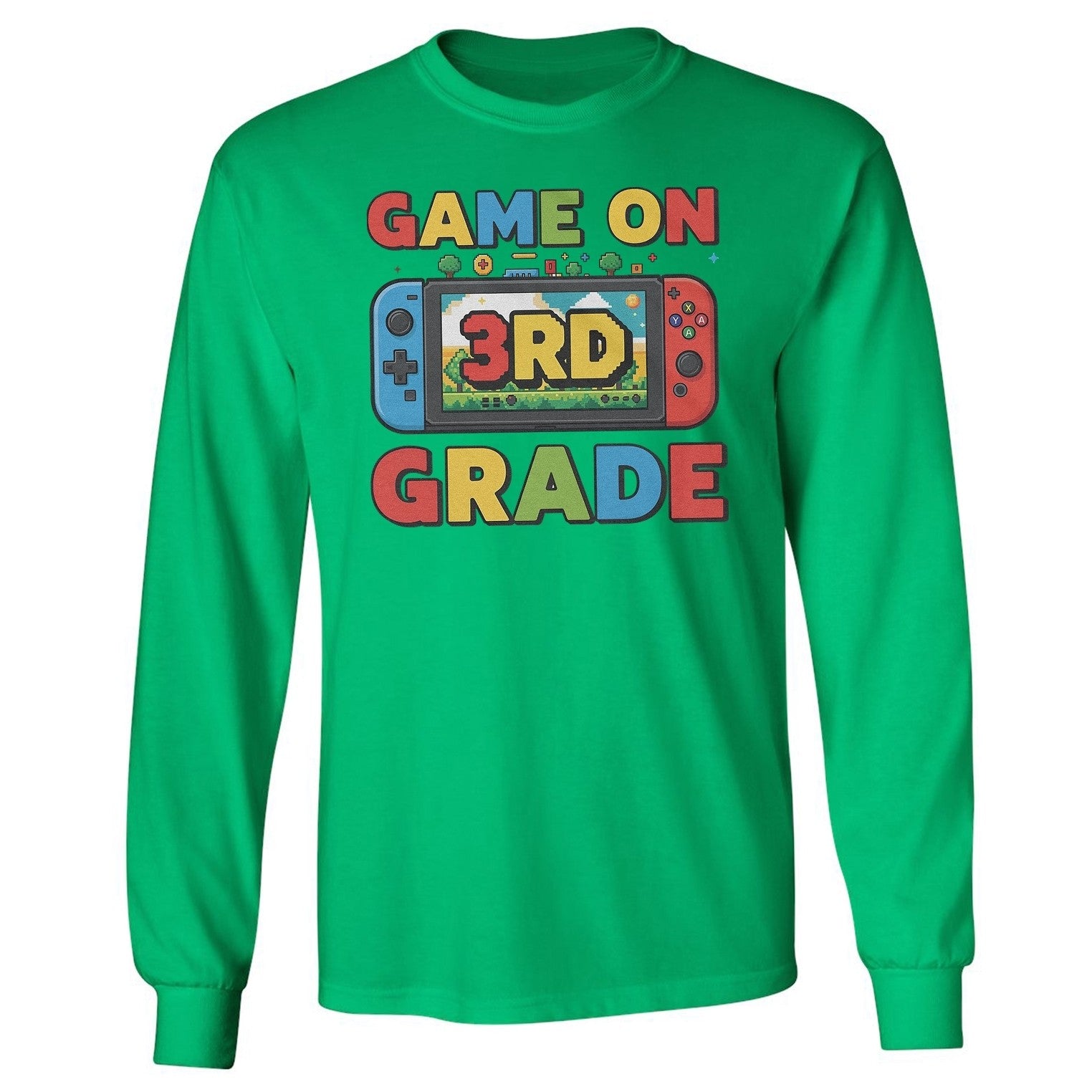 Game On 3rd Grade Design - Fun Back to School Gamer Long Sleeve Tshirt