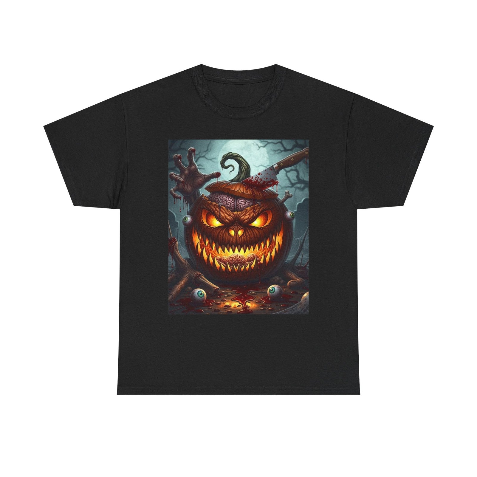Halloween Pumpkin Graphic Tee, Unisex Spooky Season Apparel Trick or Treat Shirt
