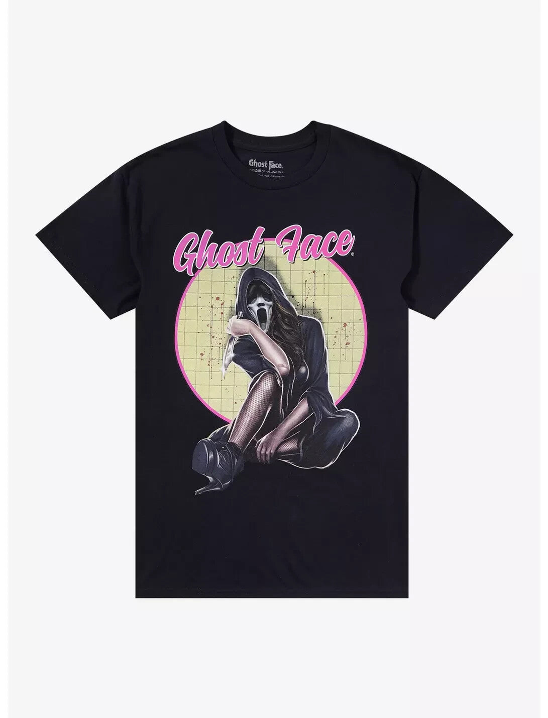 Ghost Face Mens Ghost Face Lady Graphic Black Shirt New S-2XL
