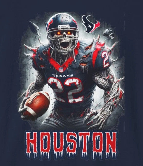 Houston team texan halloween shirt, 2025 horror skull mascot
