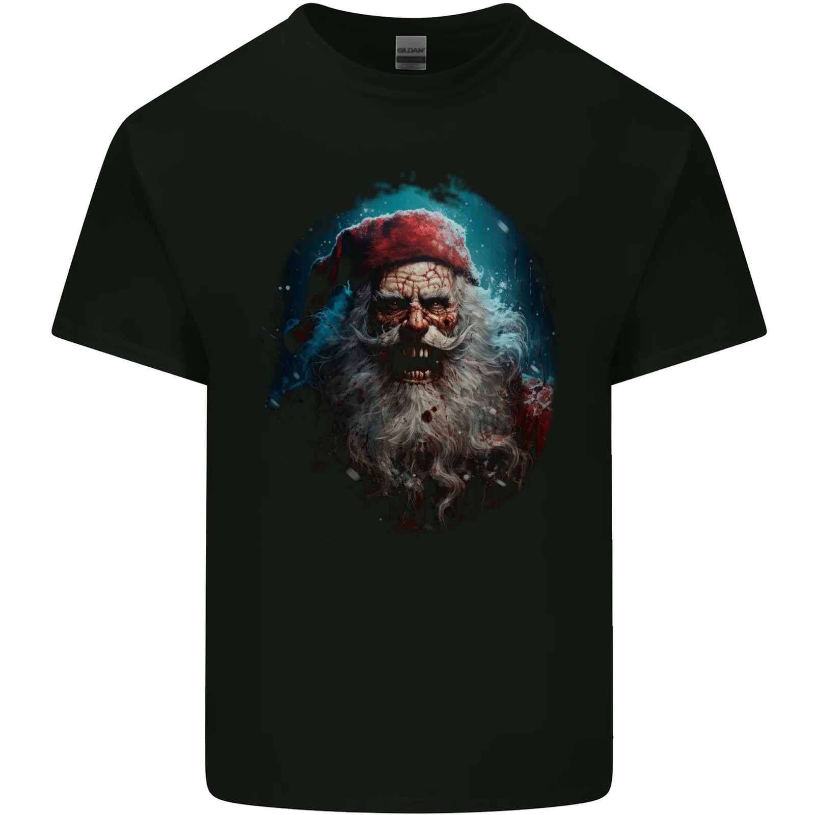 Horror Zombie Santa Claus Christmas Halloween Mens Cotton T-Shirt Tee Top