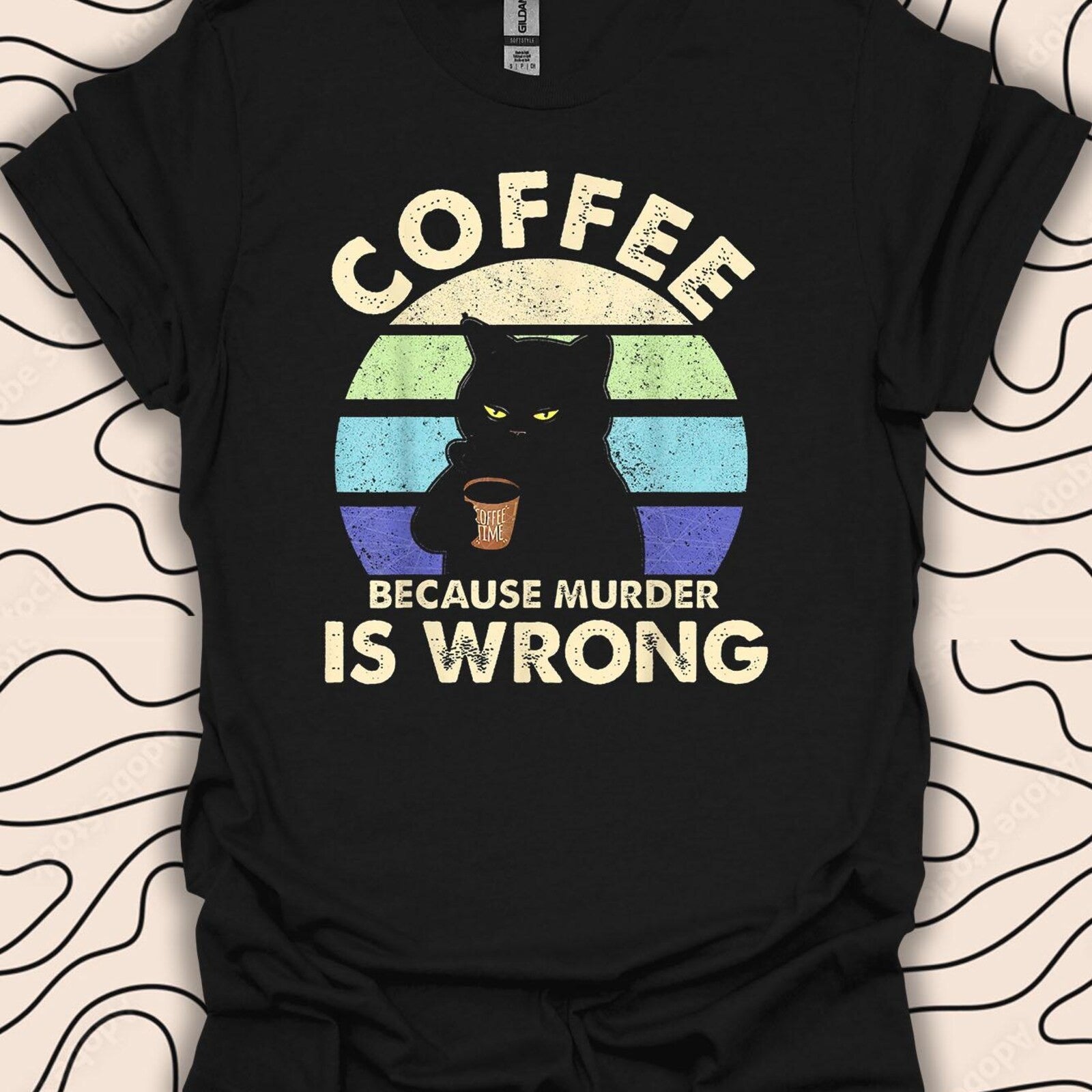 #13 Coffee Cat T-Shirt – Funny Cat Lover Gift – Quirky Coffee Tee Gift Unisex Me