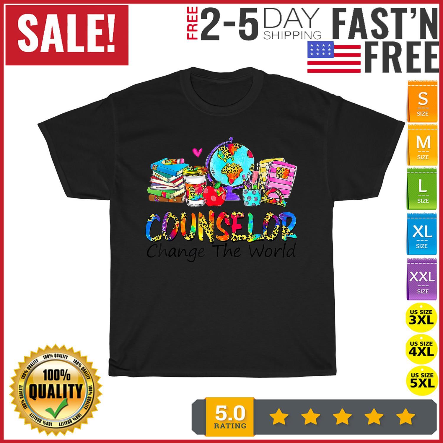 Back To School Counselor Change The World Vintage T Shirt Men Women Fashion NEW