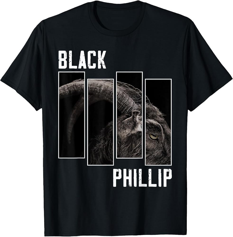 Black Phillip Graphic Horror Movies Halloween Retro Goats T-Shirt