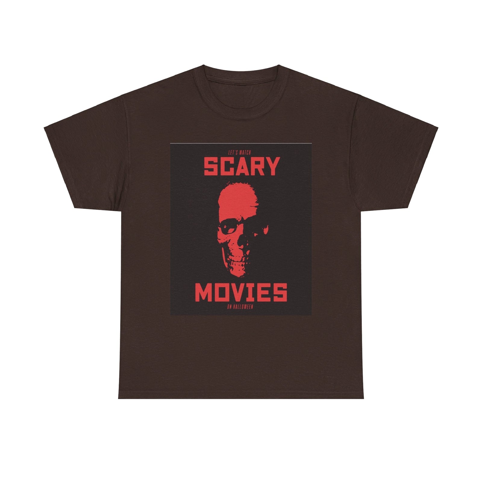Scary Movies on Halloween T shirt skul red party costume october 31 trickortreat