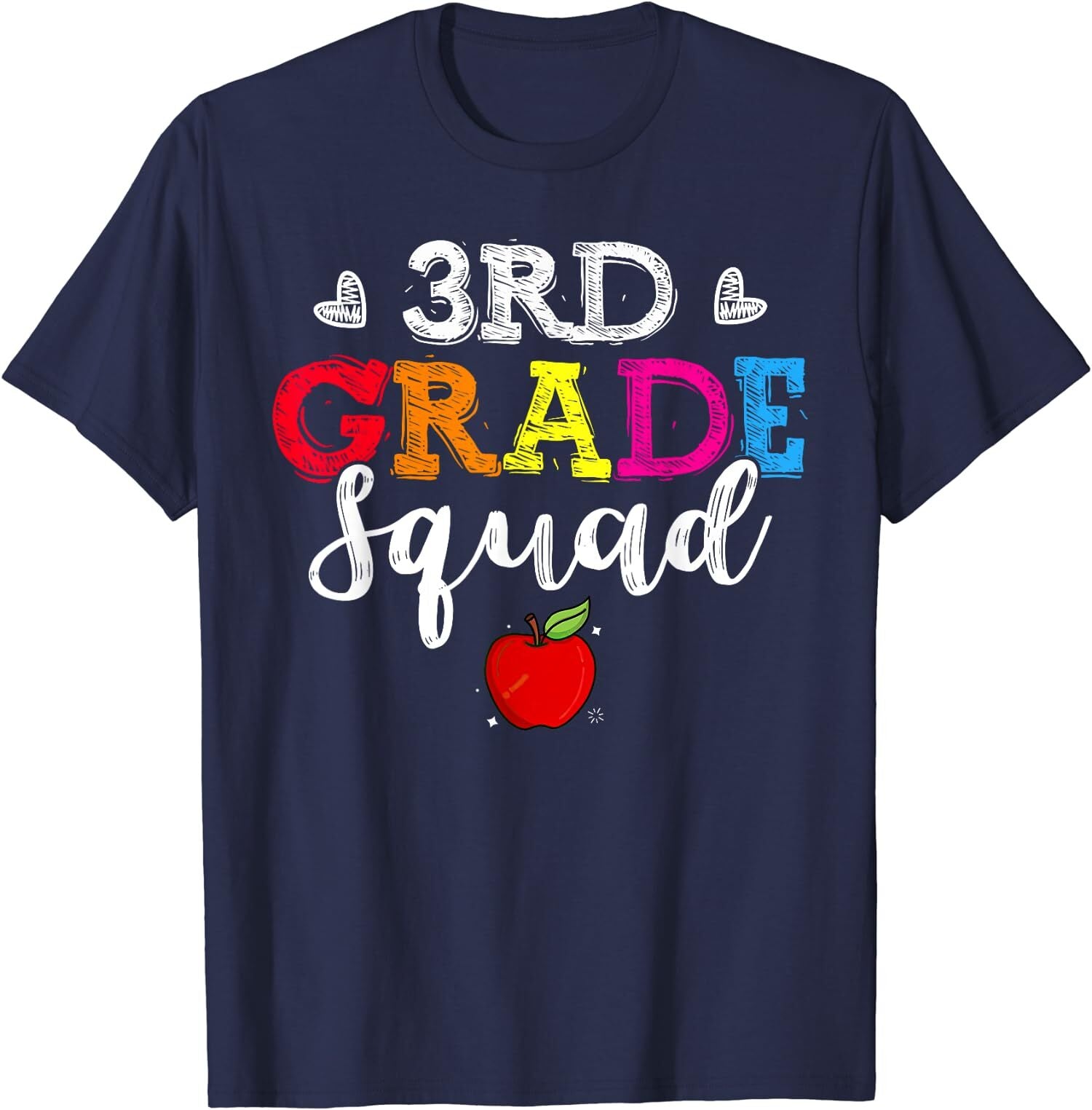 3rd Grade Squad Apple Student Back To School Gift Unisex T-Shirt