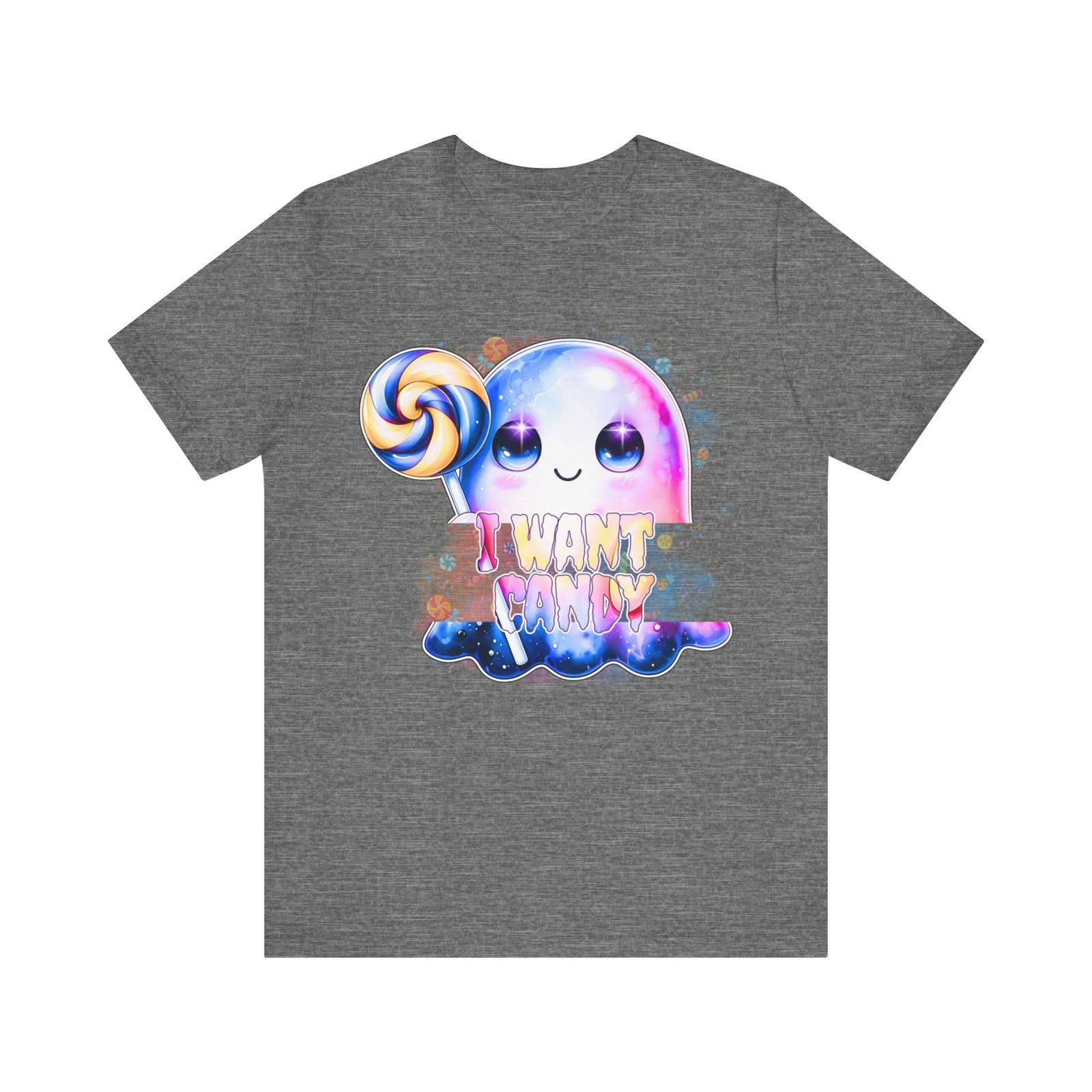 Trick or Treat Ghost: I Want Candy,  Spooky Season T-Shirt Bella + Canvas