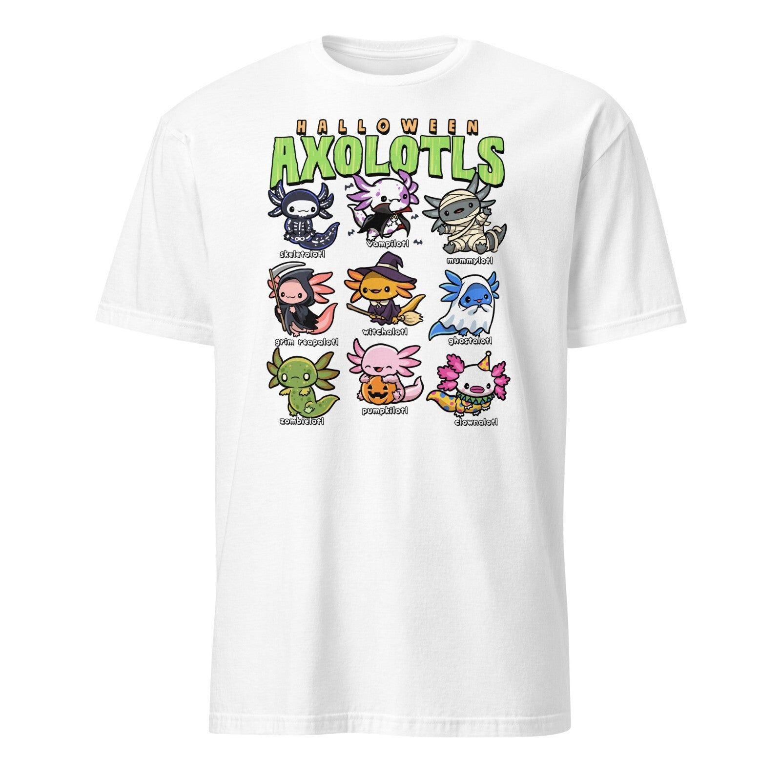 Halloween Axolotl Shirt Creepy Axolotls Trick or Treat Alotl T-Shirt Size S-3XL