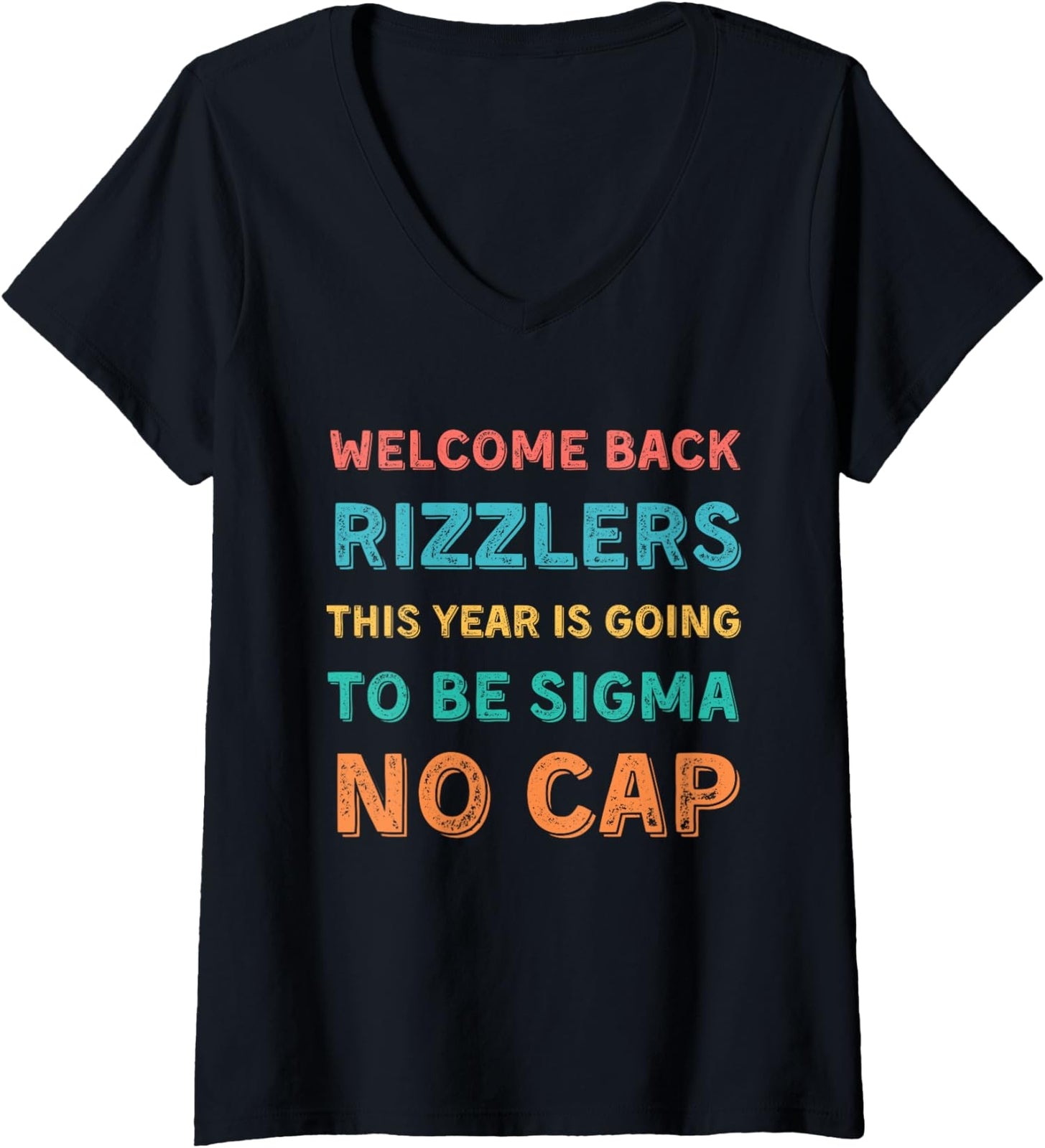 Welcome Back Rizzlers Funny Teacher Back to School Ladies' V-Neck Tshirt