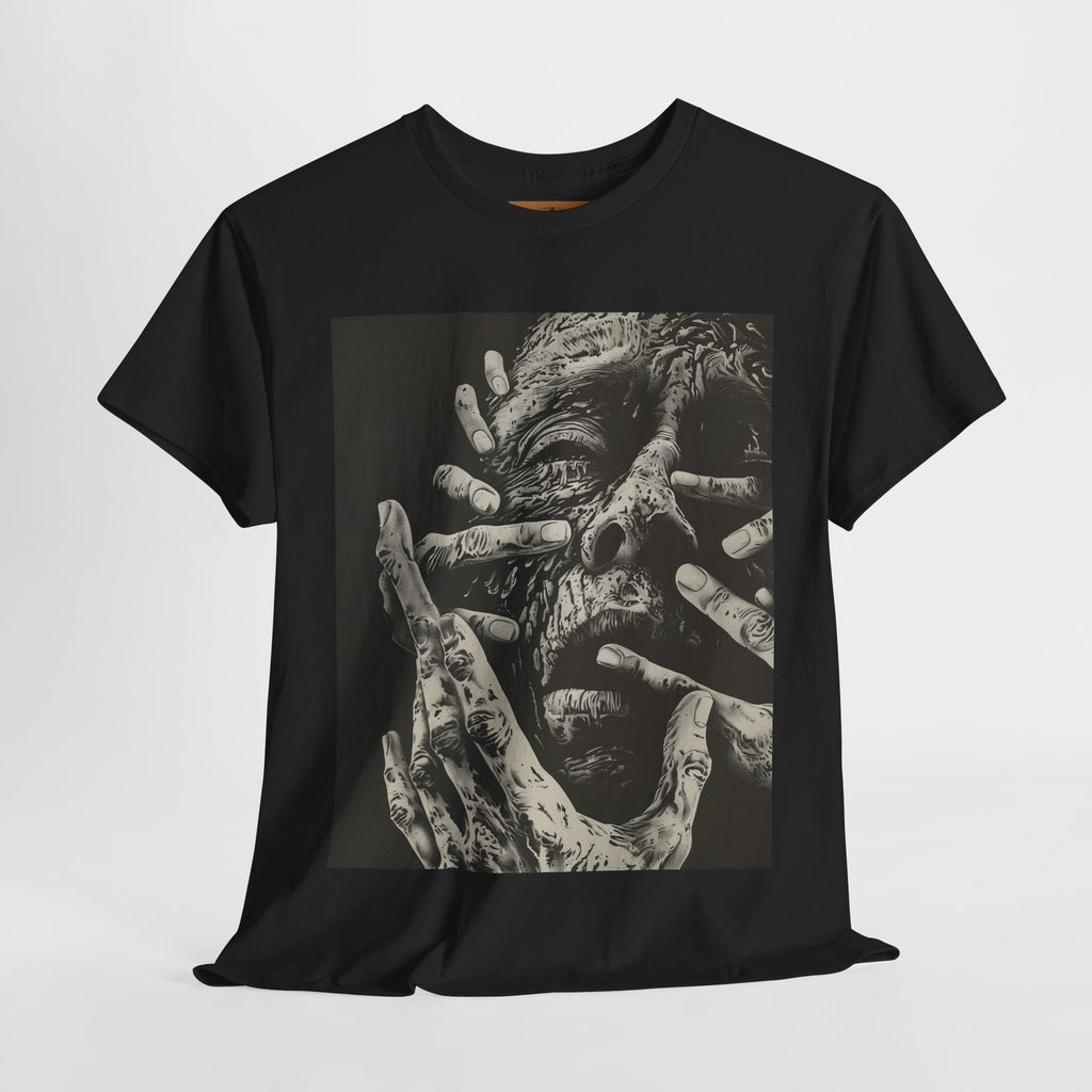 "Hands Beneath the Skin" Horror T-Shirt – Disturbing Human Face Art Tee