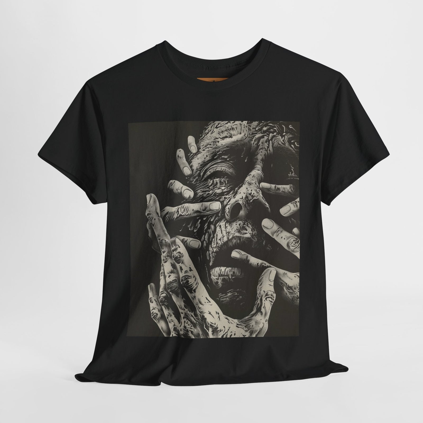 "Hands Beneath the Skin" Horror T-Shirt – Disturbing Human Face Art Tee