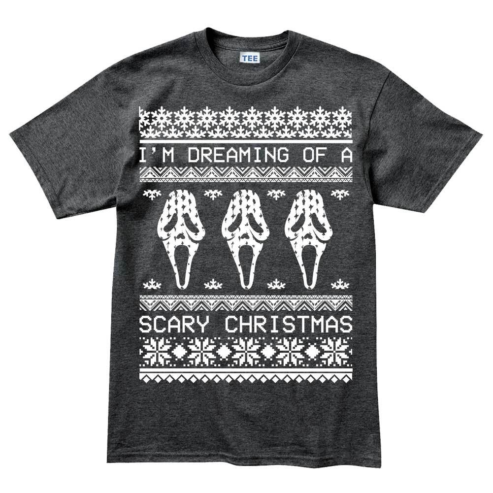 Scary Halloween Xmas Christmas Ugly Sweater Mens T shirt Tee Top T-shirt