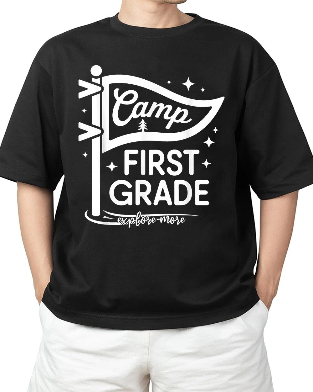 Camp First Grade Camping Teacher 1st Grade Back To School Adult S-4XL T-Shirt