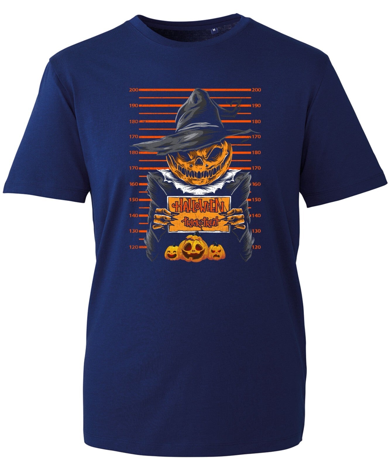 Halloween Trick Or Treat T-Shirt Funny Witch Magician Arrested Mugshot Horror