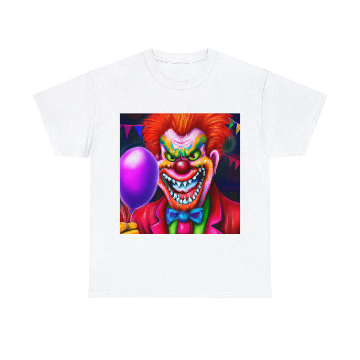 Halloween Evil Clown T Shirt Art Tee Unisex Adult Horror Scary Trick or Treat