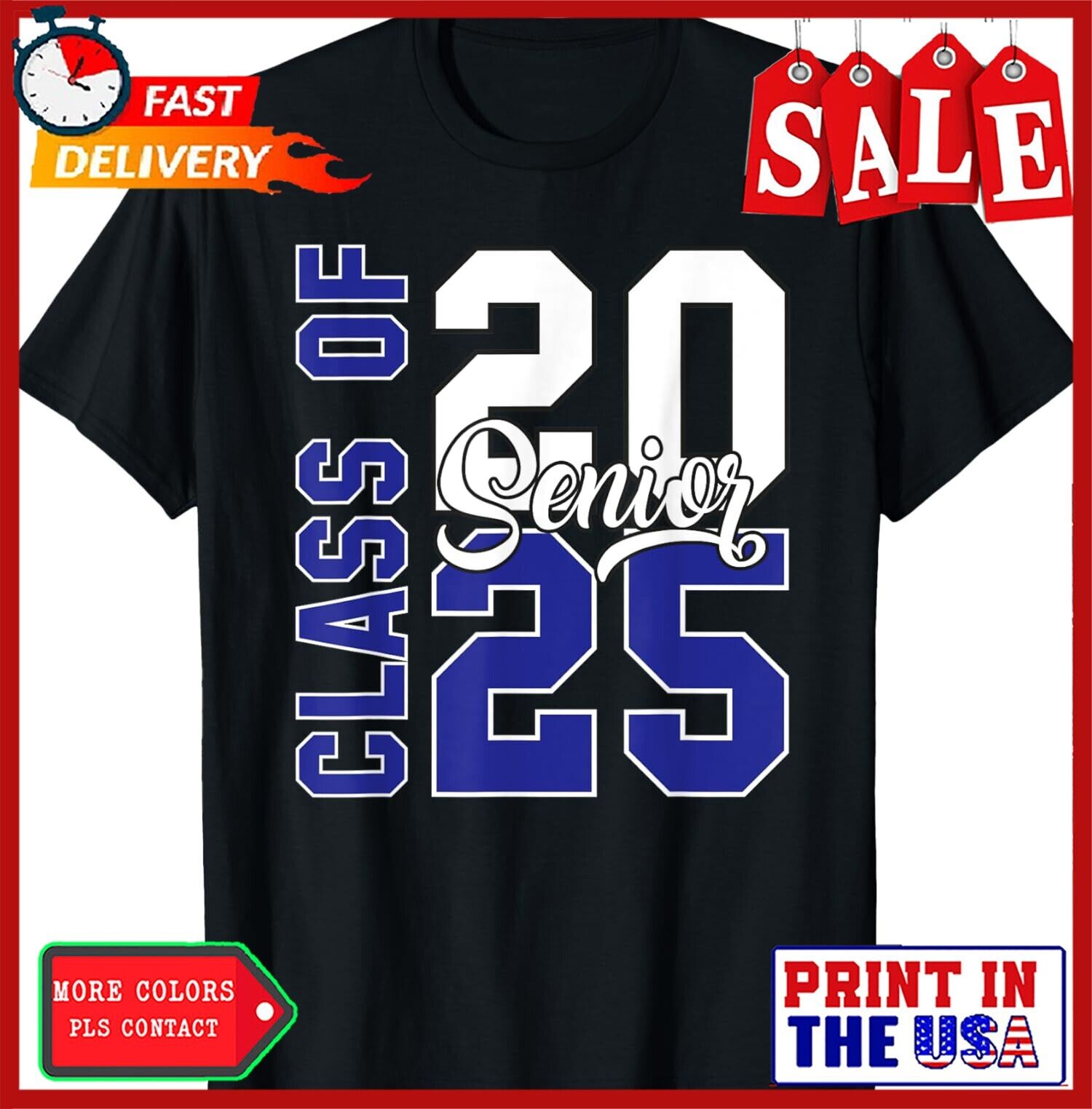 Senior 2025 Class Of 2025 Vintage 2025 Back To School T-Shirt