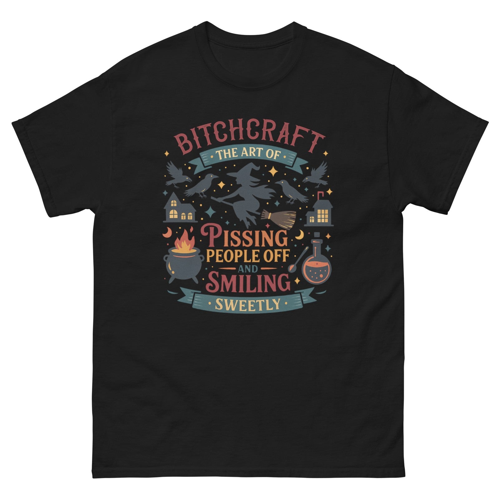 Bitchcraft Funny Sarcastic Halloween Parent Trick or Treat T-Shirt Tee