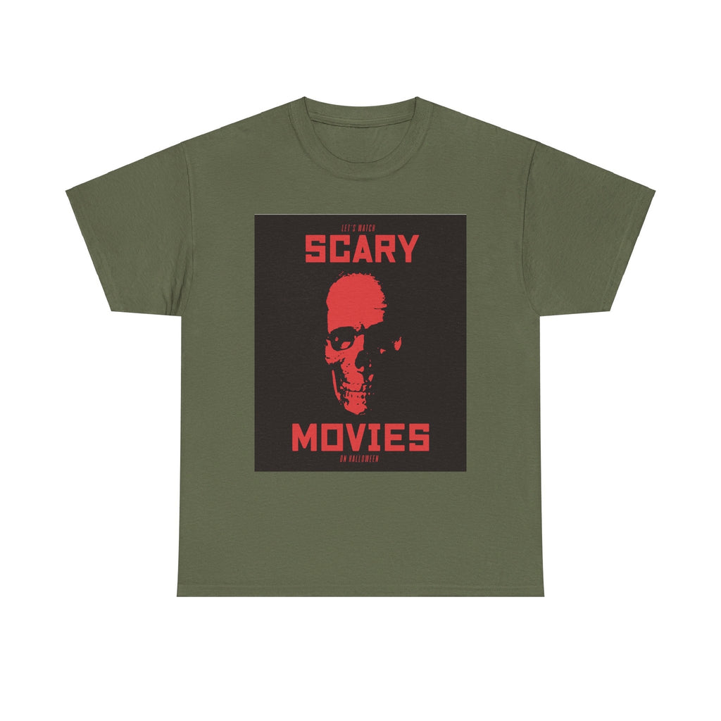 Scary Movies on Halloween T shirt skul red party costume october 31 trickortreat