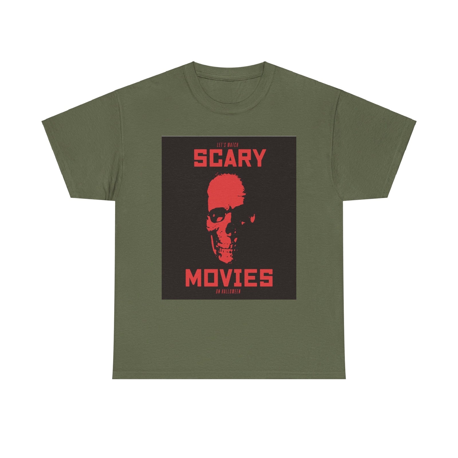 Scary Movies on Halloween T shirt skul red party costume october 31 trickortreat