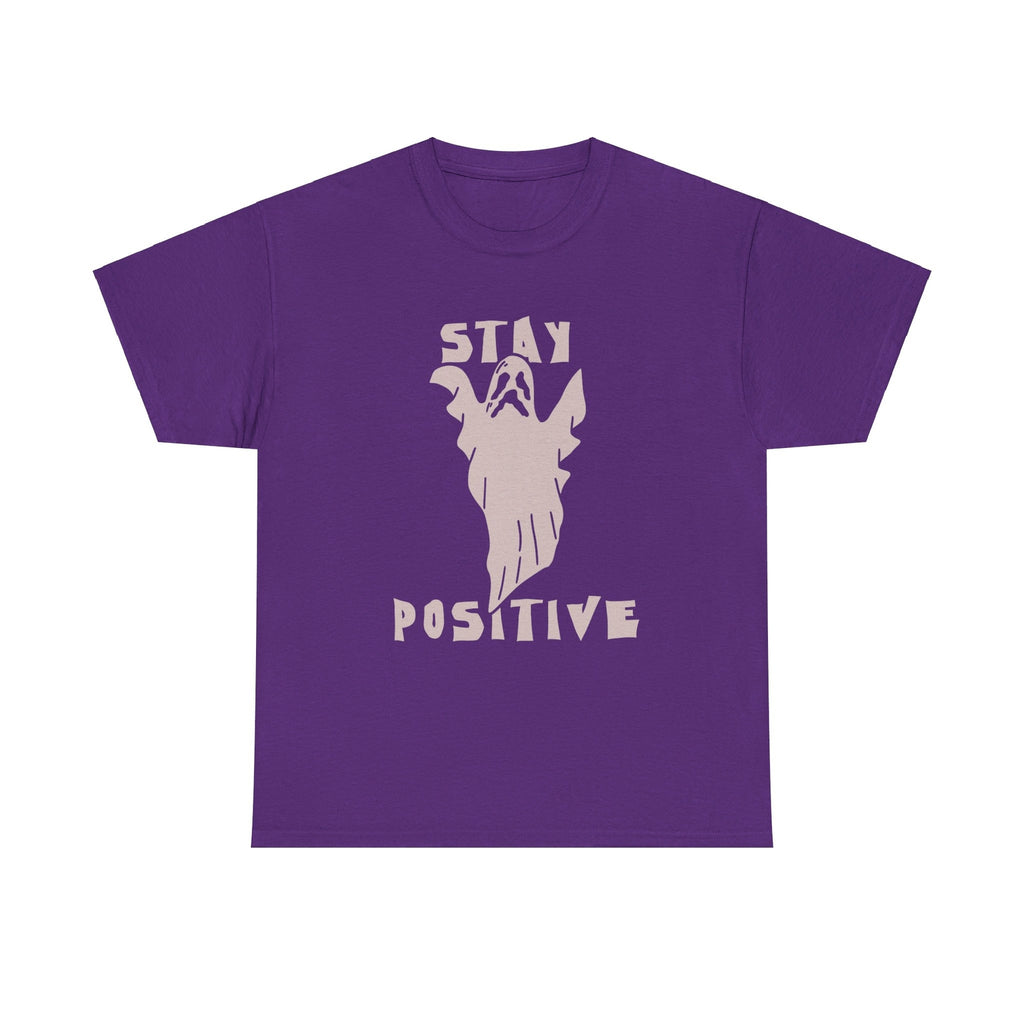 Stay Positive Ghost T shirt Halloween Tee costume trick or treat Party trick