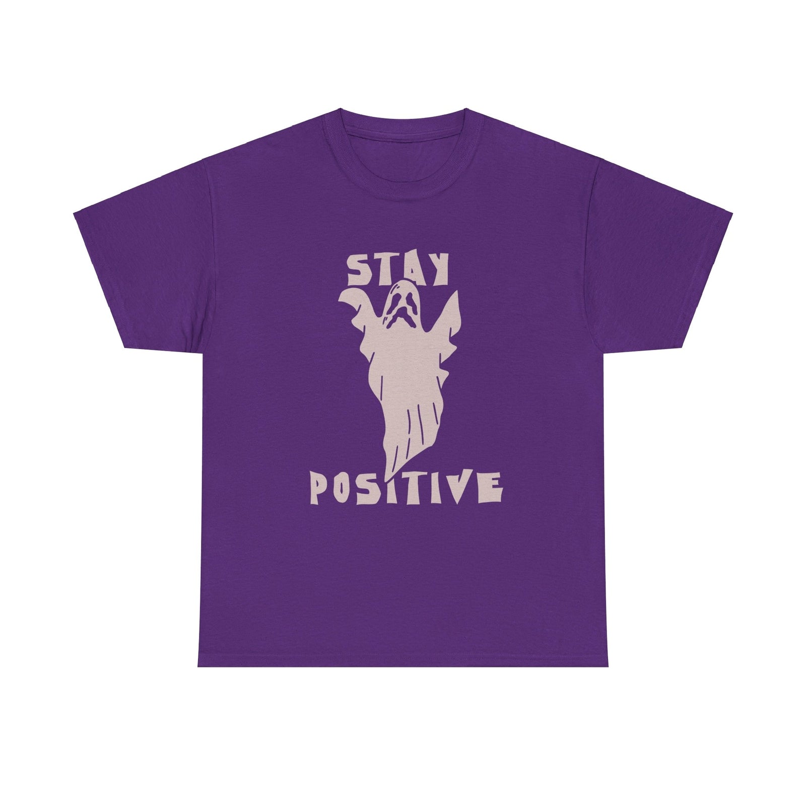 Stay Positive Ghost T shirt Halloween Tee costume trick or treat Party trick