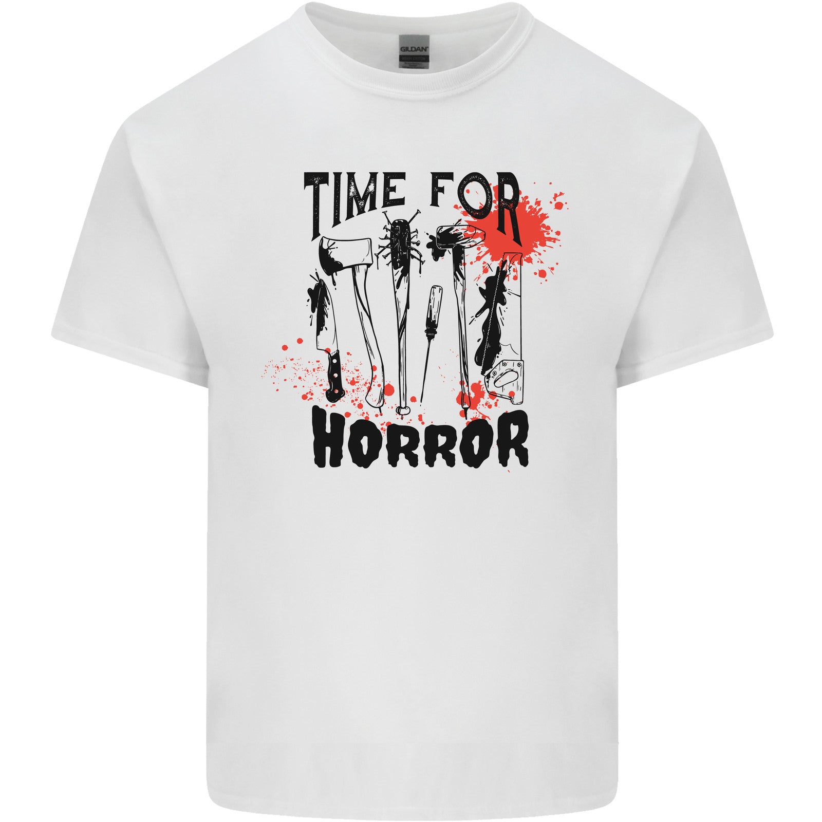 Time for Horror Halloween Serial Killer Murder Mens Cotton T-Shirt Tee Top