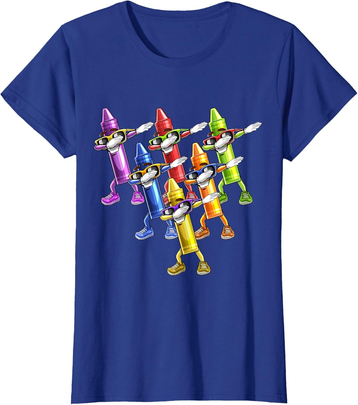 Dabbing Crayon Back to School First Day of School Ladies' Crewneck T-Shirt