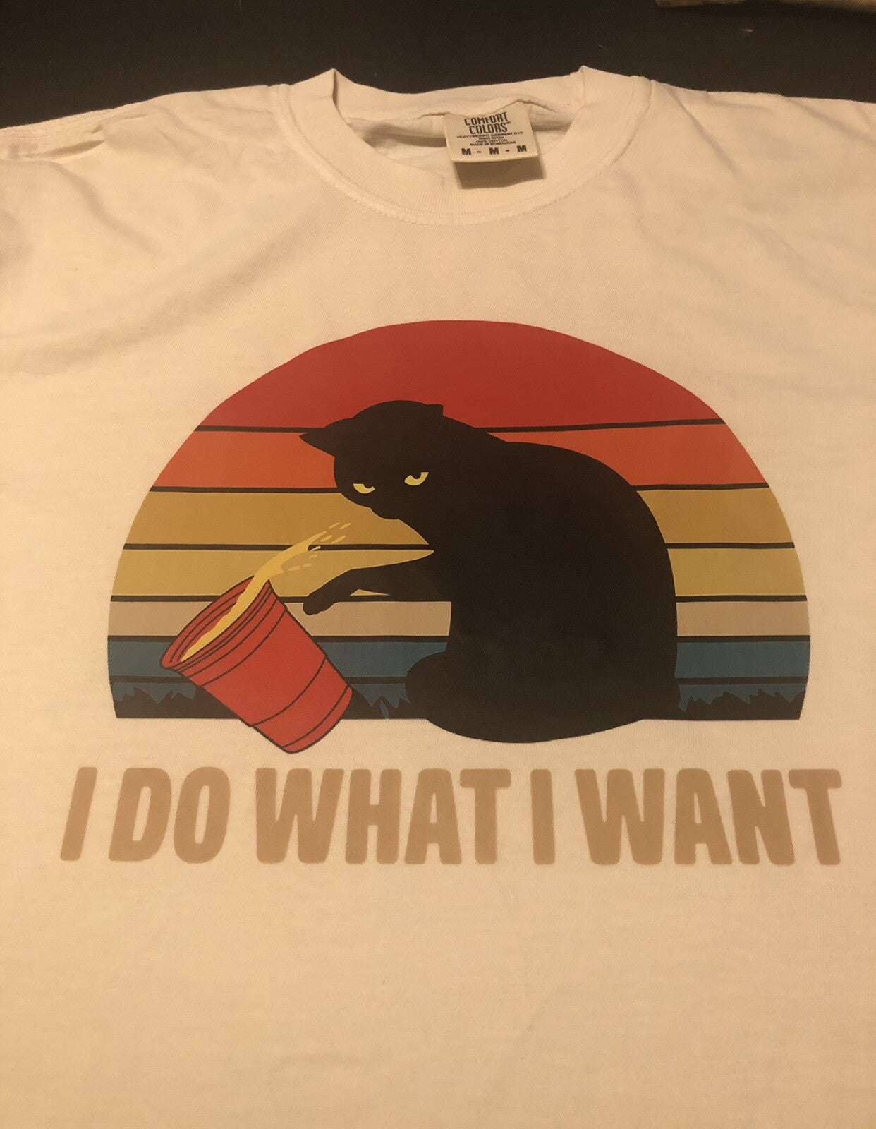 Cute Kitty Cat Medium Ivory Comfort Colors Short Sleeve Tee Back To School