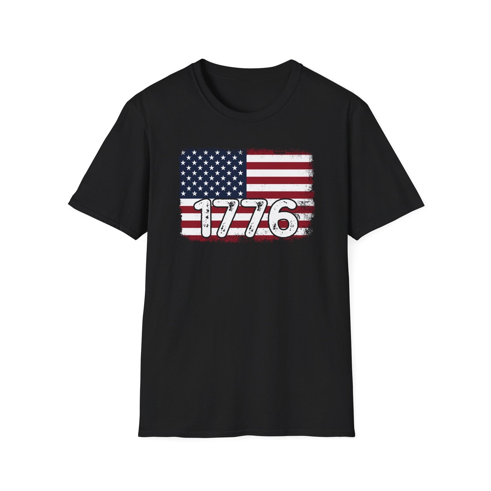 1776 USA Flag T-shirt Distressed America Independence Day Patriotic Unisex S-3XL