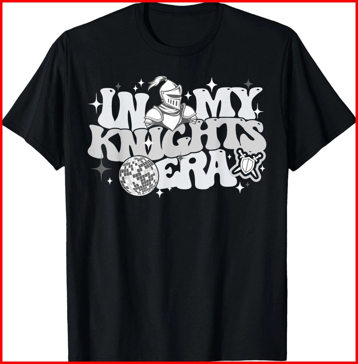 In My Knights Era Back To School Mascot Black T-Shirt