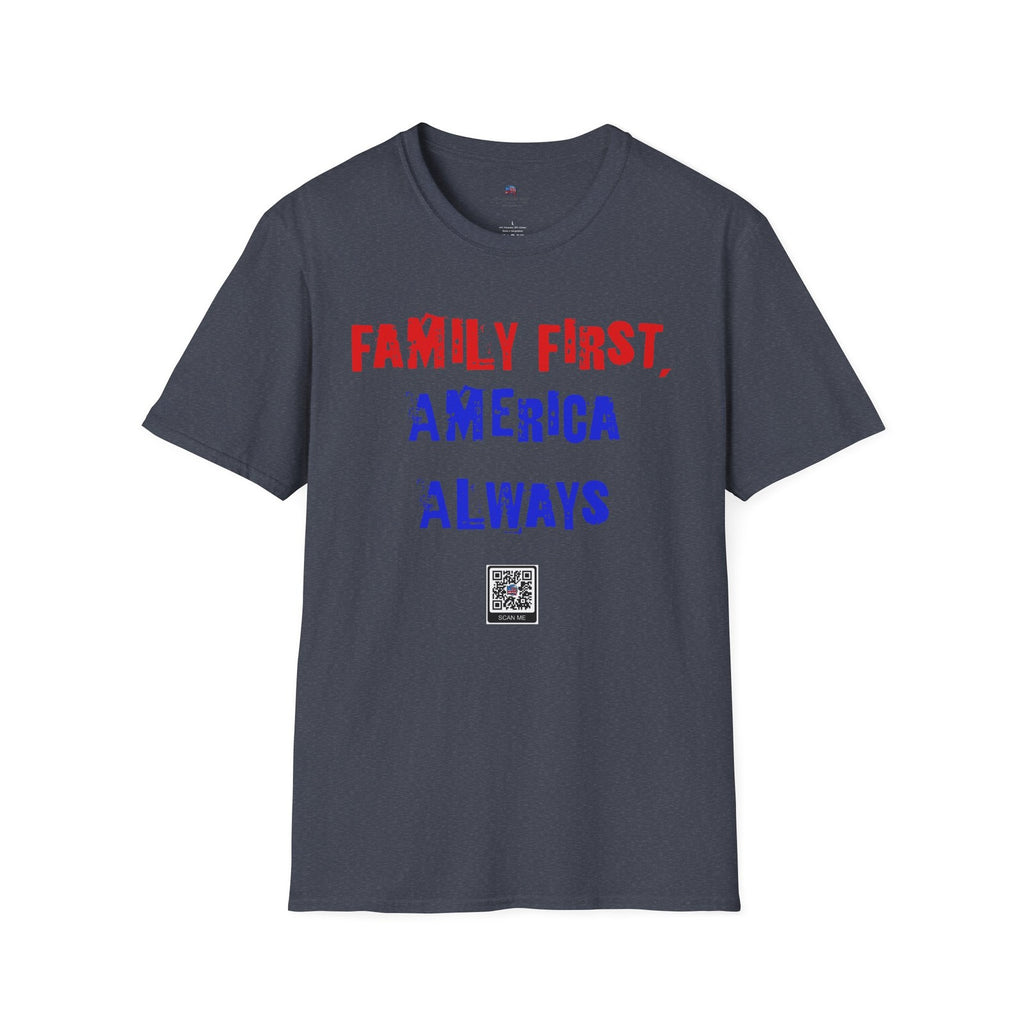 "America First, Family Always" Patriotic T-Shirt