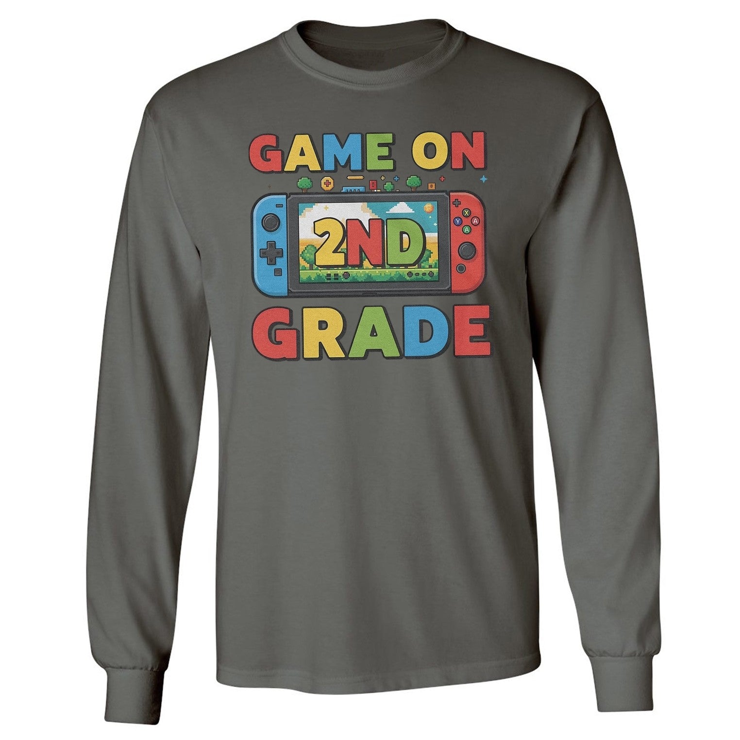 Game On 2nd Grade Design - Fun Back to School Gamer Long Sleeve Tshirt