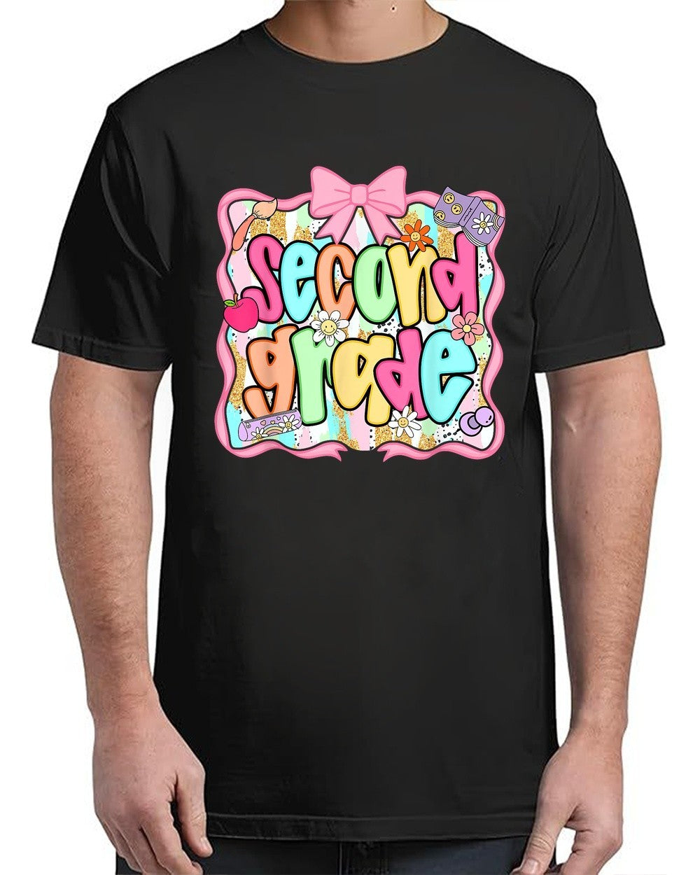 Back To School 2nd Grade Second Grade Preppy Teacher for adult S-4XL