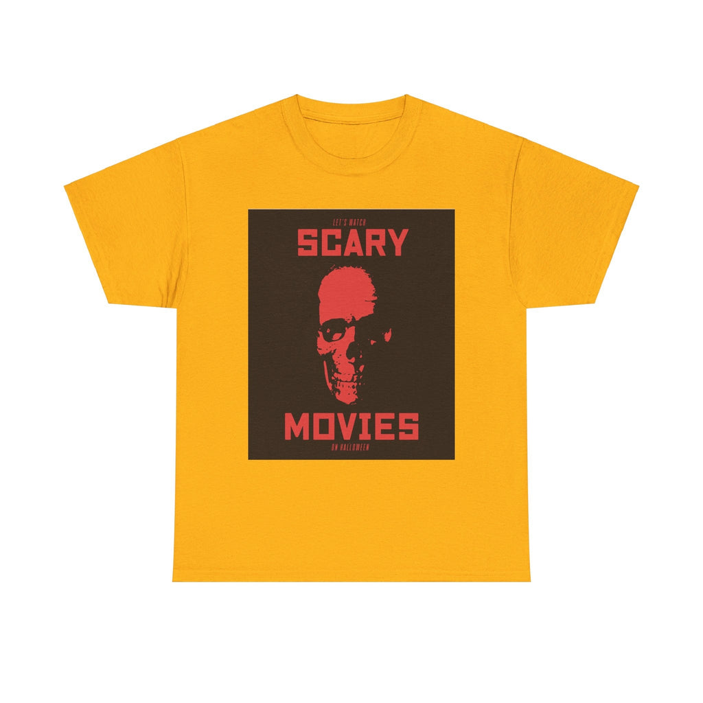 Scary Movies on Halloween T shirt skul red party costume october 31 trickortreat