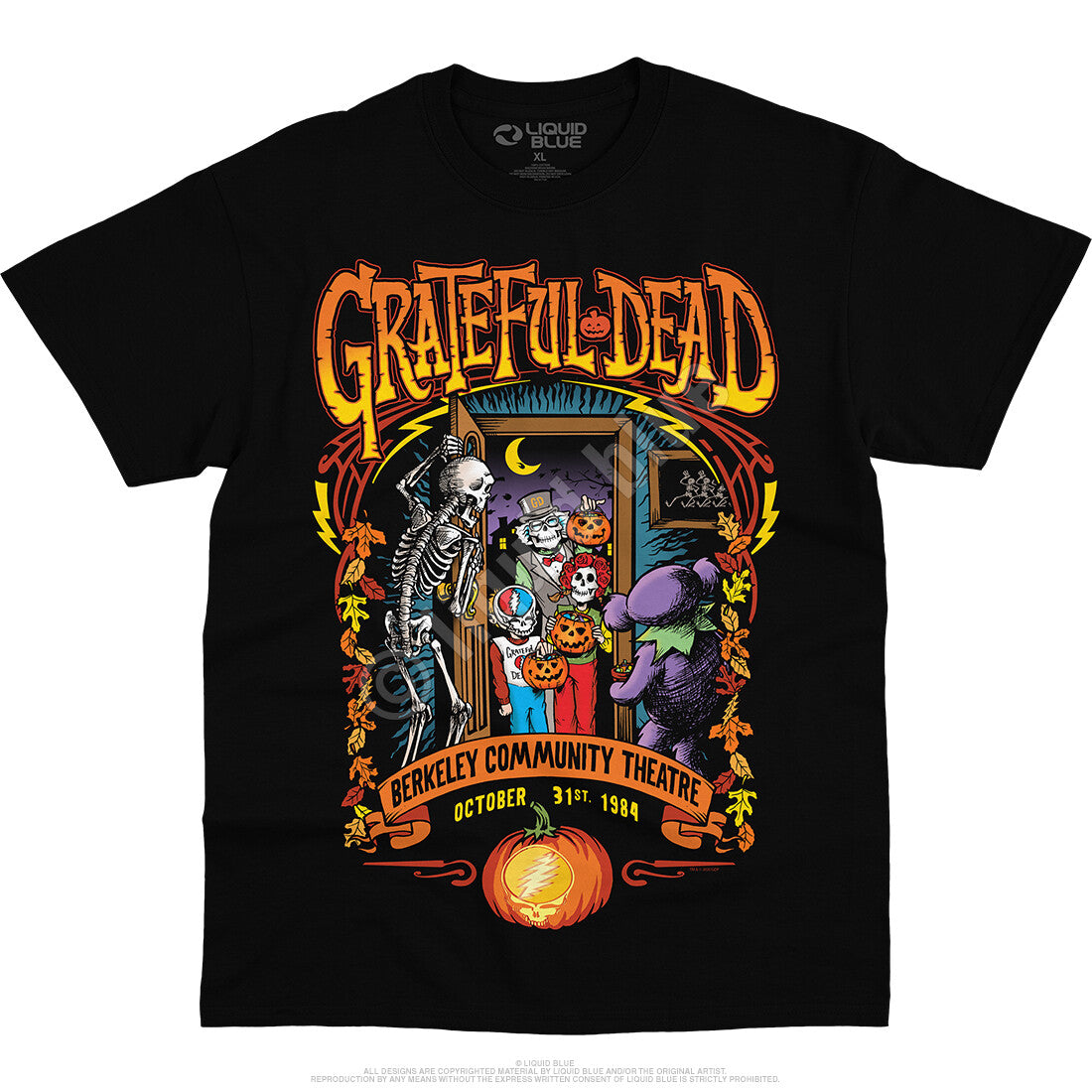 GRATEFUL DEAD-TRICK OR TREAT-HALLOWEEN-Berkeley 1984 S,M,L,XL,2X Garcia,Lesh
