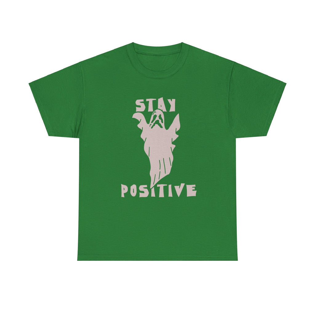 Stay Positive Ghost T shirt Halloween Tee costume trick or treat Party trick