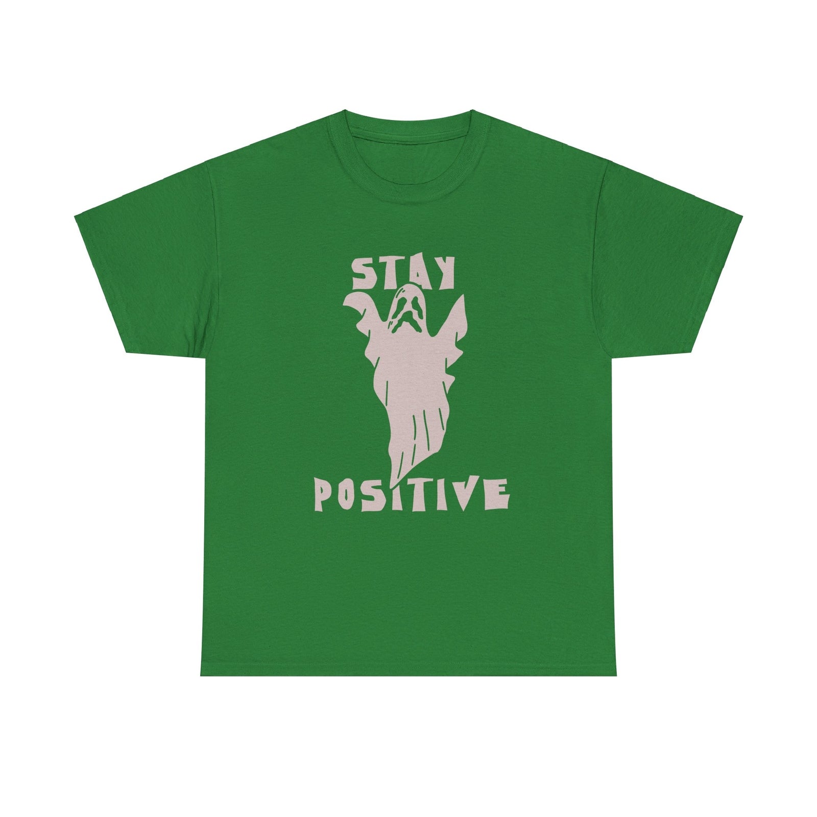 Stay Positive Ghost T shirt Halloween Tee costume trick or treat Party trick