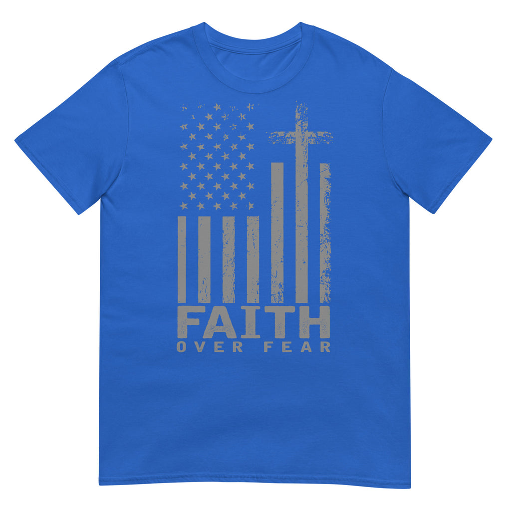 America Pride US Flag Faith Over Fear Prayer T-Shirt
