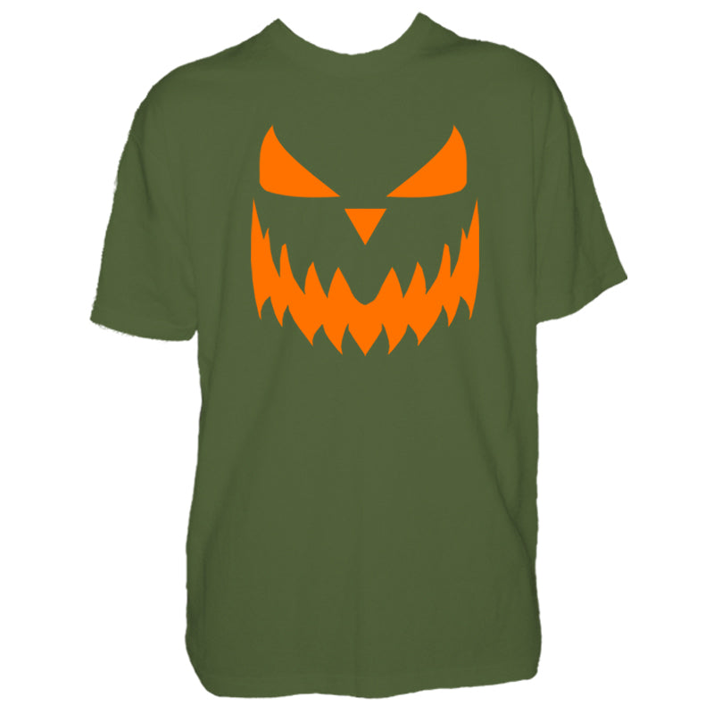 Mens Halloween Pumpkin Face Tshirt - New Scary Trick Or Treat Costume Shirt
