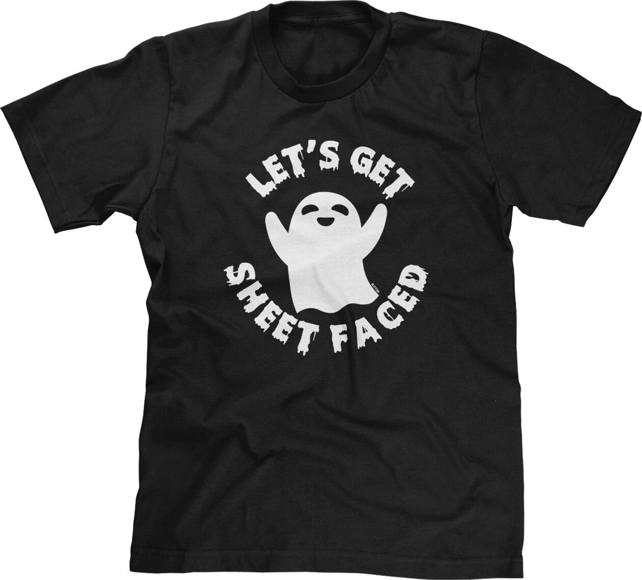 Sheet Faced Halloween Trick or Treat Horror Funny Costume Party Ghost Mens Tee