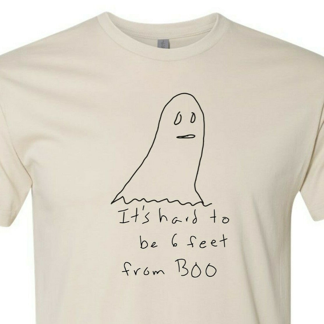 Hard to be 6 Feet from Boo T-Shirt Funny Ghost Horror Addict Social Distance